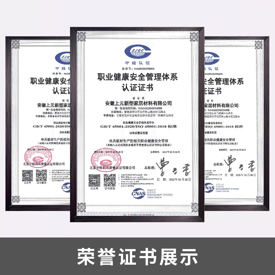 ISO45001職業健康安全管理體系認證證書